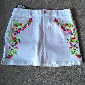 Lilly Pulitzer Salli white Denim Skirt